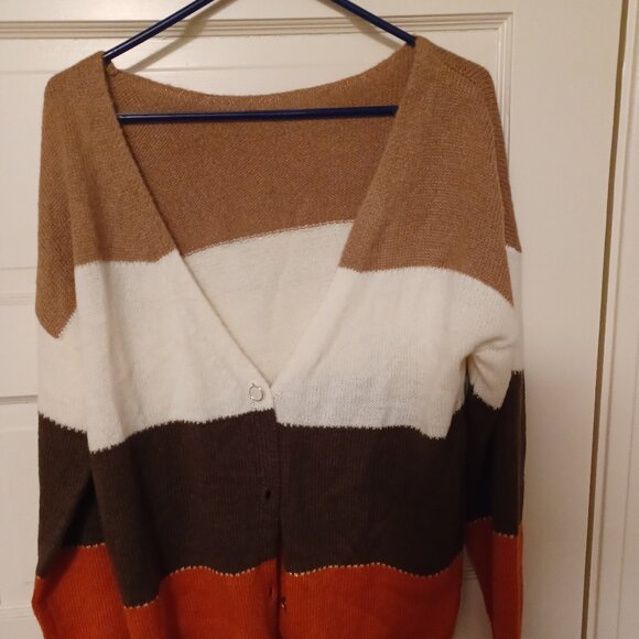 Fall colors wool blend Cardigan - Picture 1 of 3